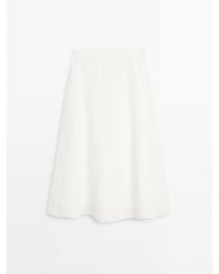 MASSIMO DUTTI - Klokkende Halflange Rok Met Naaddetails - Lyst