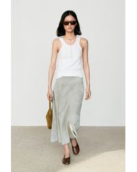 MASSIMO DUTTI - Cotton Blend Crew Neck T-Shirt - Lyst