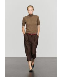 MASSIMO DUTTI - Wool-Cashmere Blend Short Sleeve Knit Sweater - Lyst