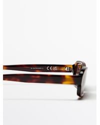 MASSIMO DUTTI - Rectangular Tortoiseshell-Effect Sunglasses - Lyst