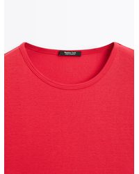 MASSIMO DUTTI - Camiseta Manga Corta 100% Algodón Mercerizado - Lyst