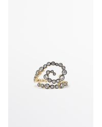MASSIMO DUTTI - Anillo Espiral Brillos - Lyst