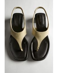 MASSIMO DUTTI - Leather Sandals With Block Heel - Lyst