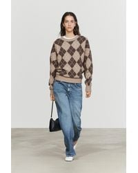 MASSIMO DUTTI - Cashmere Blend Diamond Knit Sweater - Lyst