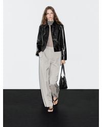 MASSIMO DUTTI - Chaqueta Corta Piel Napa - Lyst