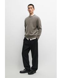 MASSIMO DUTTI - 100% Wool Knit Sweater With Round Neck - Lyst