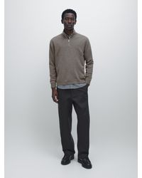 MASSIMO DUTTI - Mock Neck Knit Sweater With Zip - Lyst