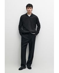 MASSIMO DUTTI - 100% Wool Knit Polo Sweater - Lyst