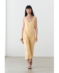 MASSIMO DUTTI - 100% Linen Strappy Midi Dress - Lyst