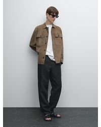 MASSIMO DUTTI - Hose Aus Reinem Leinen Mit Karomuster - Lyst