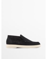 MASSIMO DUTTI - Split Suede Leather Boot-Style Loafer - Lyst