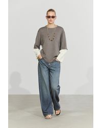 MASSIMO DUTTI - Oversize Knit Sweater With Double Sleeve Detail - Lyst
