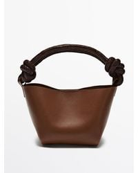 MASSIMO DUTTI - Mini Nappa Crossbody Bag With Knot Details - Lyst