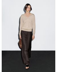 MASSIMO DUTTI - Jersey Punto Cuello Pico Con Lana - Lyst