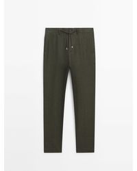 MASSIMO DUTTI - Textured Linen Co-Ord Trousers - Lyst