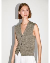 MASSIMO DUTTI - Chaleco Punto Mouline Cuello Pico - Lyst