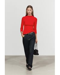 MASSIMO DUTTI - Mock Neck Elbow-Length Sleeve T-Shirt - Lyst