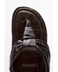 MASSIMO DUTTI - Gathered Leather Sandals With Knot - Lyst