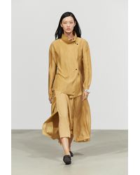 MASSIMO DUTTI - 100% Silk Cross-Over High-Collar Shirt - Lyst