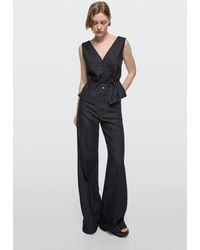 MASSIMO DUTTI - High-Waist Palazzo Denim Pants Co-Ord - Lyst