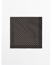 MASSIMO DUTTI - Polka Dot Print 100% Silk Scarf - Lyst