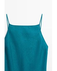 MASSIMO DUTTI - Vestido Midi Tirantes 100% Lino - Lyst