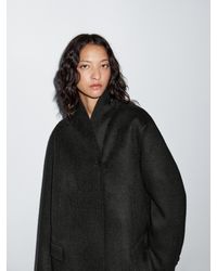 MASSIMO DUTTI - Mantel Aus Wollmischgewebe Mit Stehkragen - Lyst