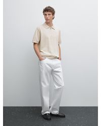 MASSIMO DUTTI - Polo Punto Cuello Cremallera Algodón - Lyst
