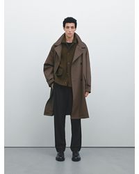 MASSIMO DUTTI - 100% Cotton Double-Breasted Trench Coat - Lyst