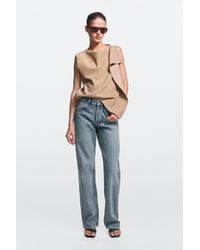 MASSIMO DUTTI - Mid-Waist Wide-Leg Jeans - Lyst
