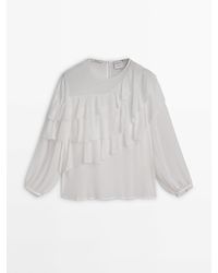MASSIMO DUTTI - Flowing Shirt With Ruffled Detail - Lyst