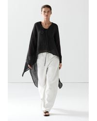 MASSIMO DUTTI - 100% Linen Cape With Tie Details - Lyst