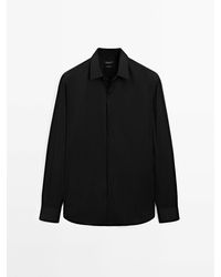 MASSIMO DUTTI - Slim Fit Stretch Overhemd - Lyst