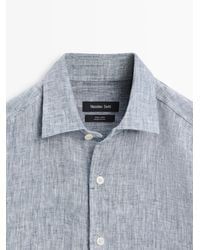 MASSIMO DUTTI - Camisa Fluida Bolsillo Lino - Lyst