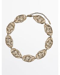 MASSIMO DUTTI - Ketting Met Stras Stenen - Lyst
