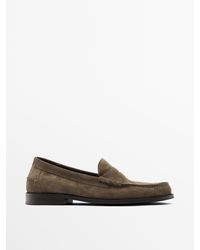 MASSIMO DUTTI - Splitsuède Loafers Met Wreefband - Lyst