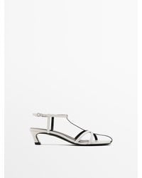 MASSIMO DUTTI - Leren Sandaal Met Hoge Hak En Bandjes - Lyst