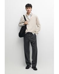 MASSIMO DUTTI - Mock Neck Knit Sweater With Zip - Lyst
