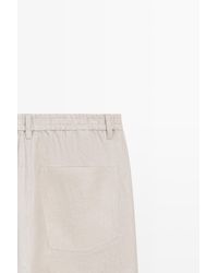 MASSIMO DUTTI - Wide-Leg Linen Denim-Effect Pants - Lyst