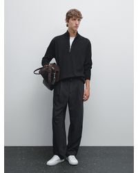 MASSIMO DUTTI - Strickpullover Mit Stehkragen Und Reißverschluss - Lyst