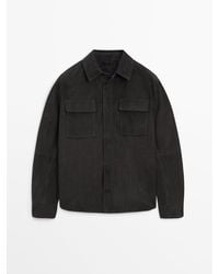 MASSIMO DUTTI - Suede Overshirt With Chest Pockets - Lyst