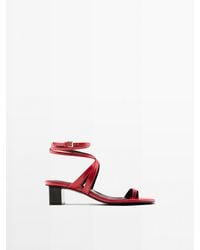 MASSIMO DUTTI - Leren Sandalen Met Gekruiste Bandjes - Lyst