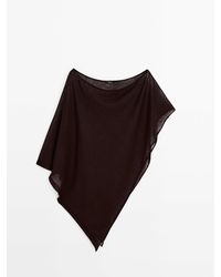 MASSIMO DUTTI - Asymmetrische Cape Van Linnenmix - Lyst