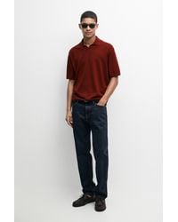 MASSIMO DUTTI - 100% Cotton V-Neck Knit Polo - Lyst