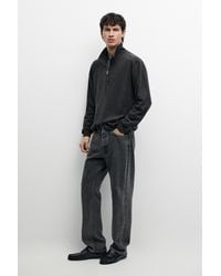 MASSIMO DUTTI - Mock Neck Knit Sweater With Zip - Lyst