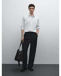 MASSIMO DUTTI - Camisa Slim Fit Strech Mezcla Algodón - Lyst