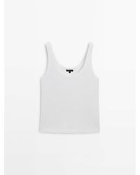 MASSIMO DUTTI - Ribbed Sleeveless T-Shirt - Lyst