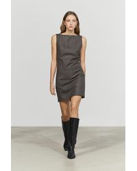 MASSIMO DUTTI - Vestito Mini Con Scollo A Barchetta - Lyst