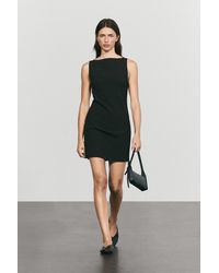 MASSIMO DUTTI - Robe Courte Col Bateau - Lyst
