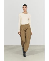 MASSIMO DUTTI - Cotton T-Shirt With Long Sleeve Cuff Detail - Lyst